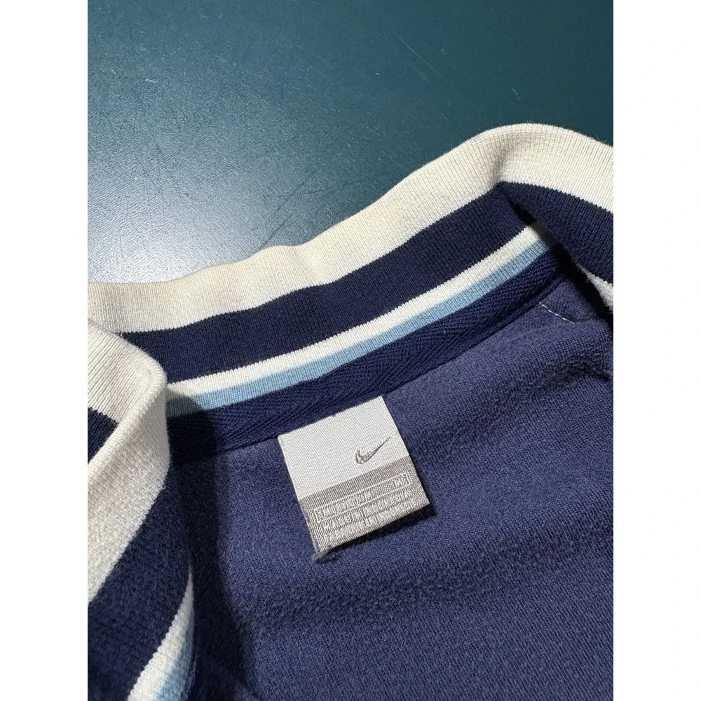 Vintage Nike Velour Tracksuit Womens M Blue Striped Jacket Pants Set Velvet Y2K